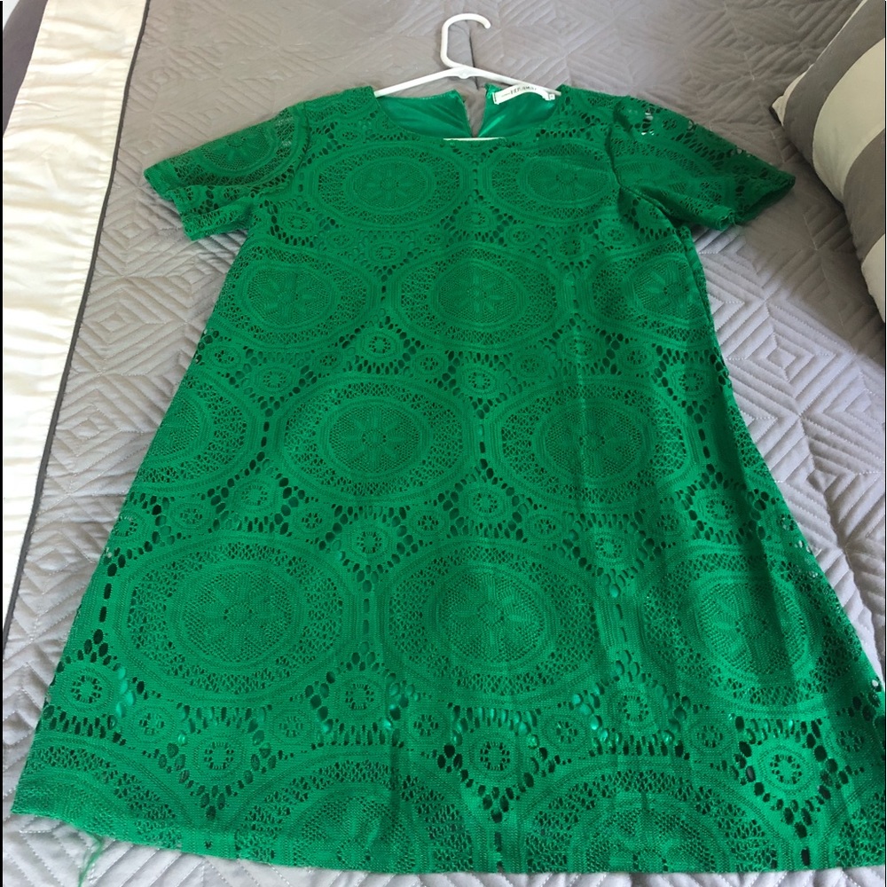 Lace green Mini dress